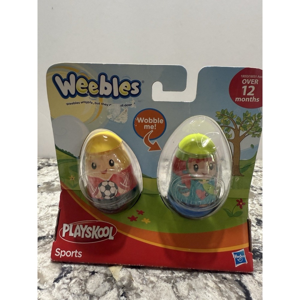 Hasbro Playskool Weebles SPORTS 2 Pack Soccer Boy & Skateboard Girl #18053 NIB